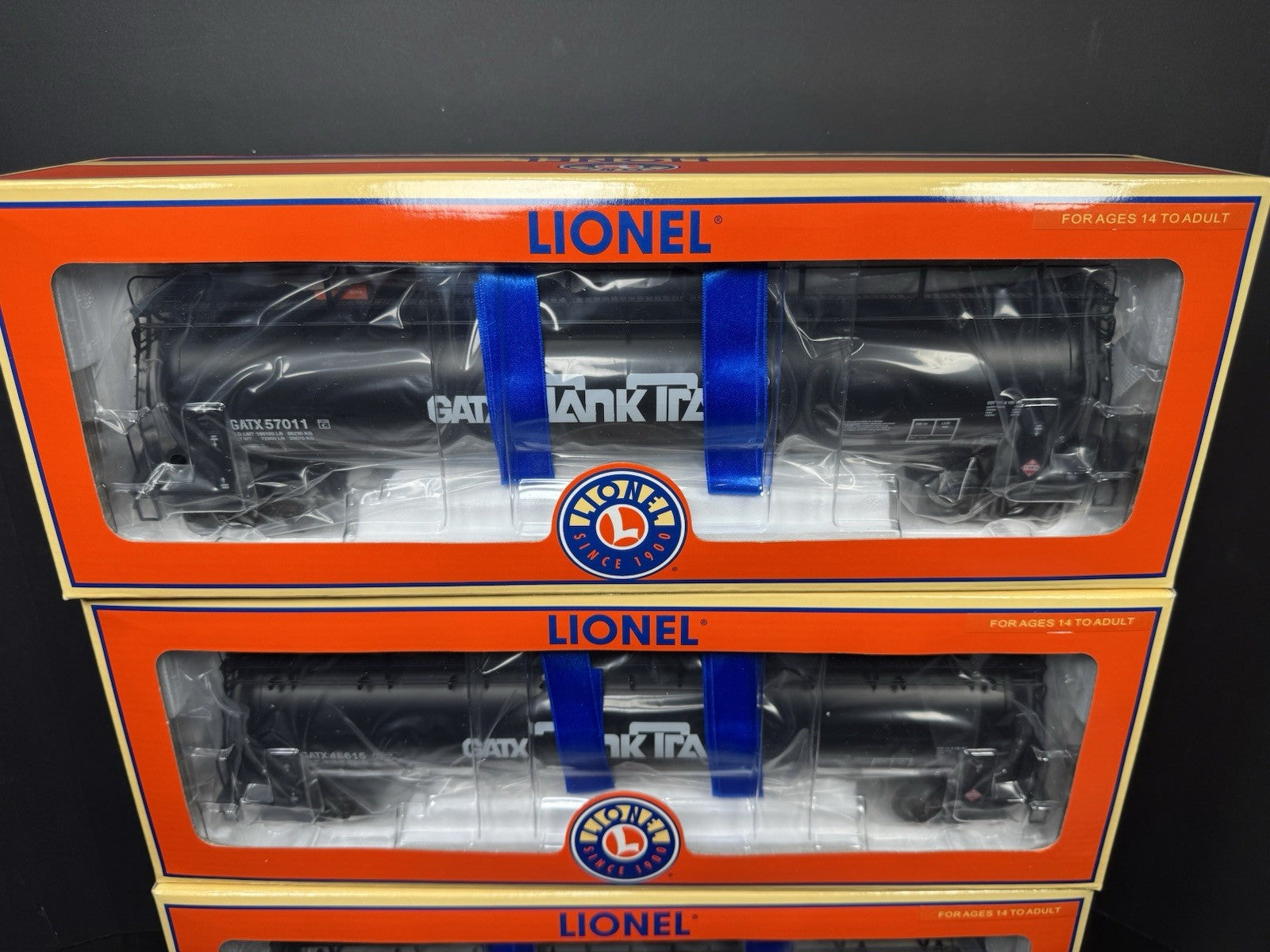 Lionel 6-17983 GATX Tank Train intermediate tanker car 3-pack NIB1