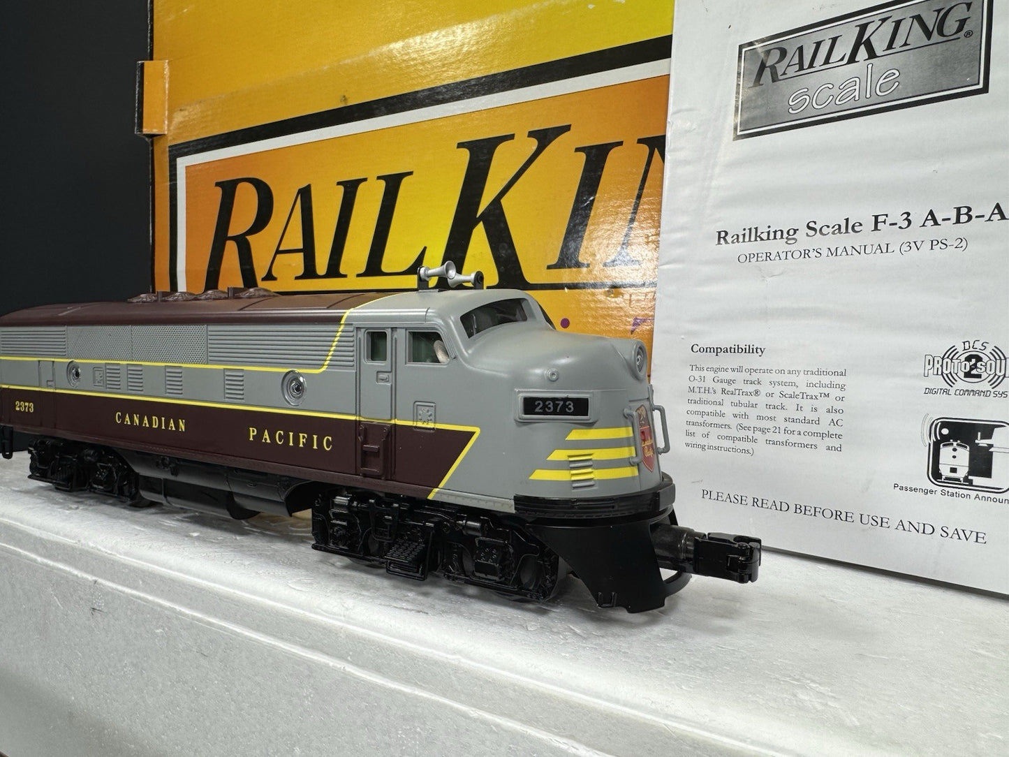 MTH RailKing 30-2628-1 Canadian Pacific F-3 diesel engine ABA set #2373 PS2 LNIB6