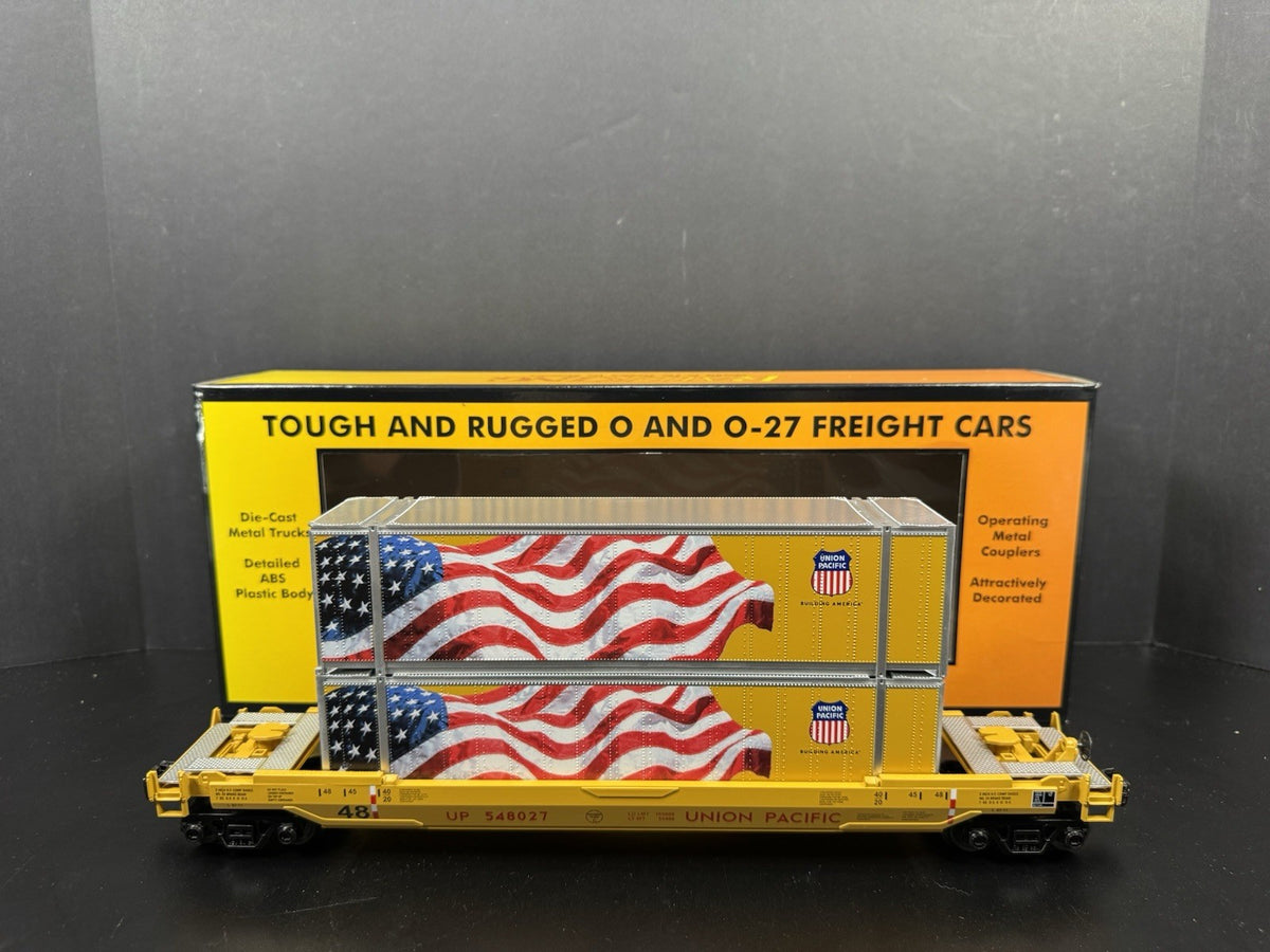 MTH RailKing 30-76902 Union Pacific UP husky stack car w containers LNIB0