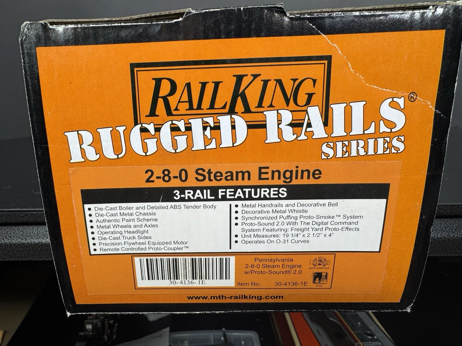 MTH RailKing 30-4136-1E Pennsylvania PRR 2-8-0 steam engine #2819 PS2 BCR LNIB15