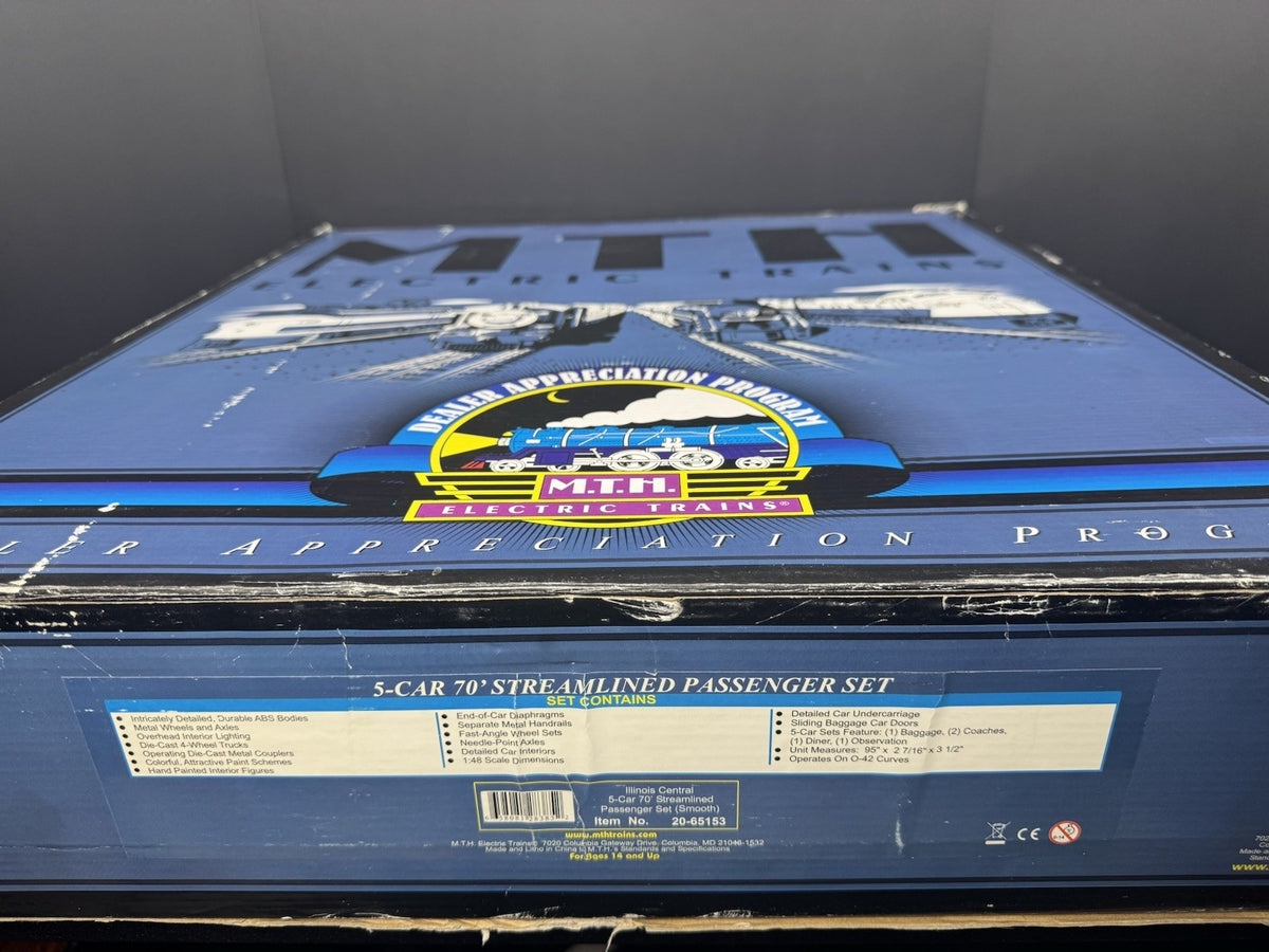 MTH 20-65153 DAP Illinois Central IC 70' streamlined passenger 5-car set LNIB8