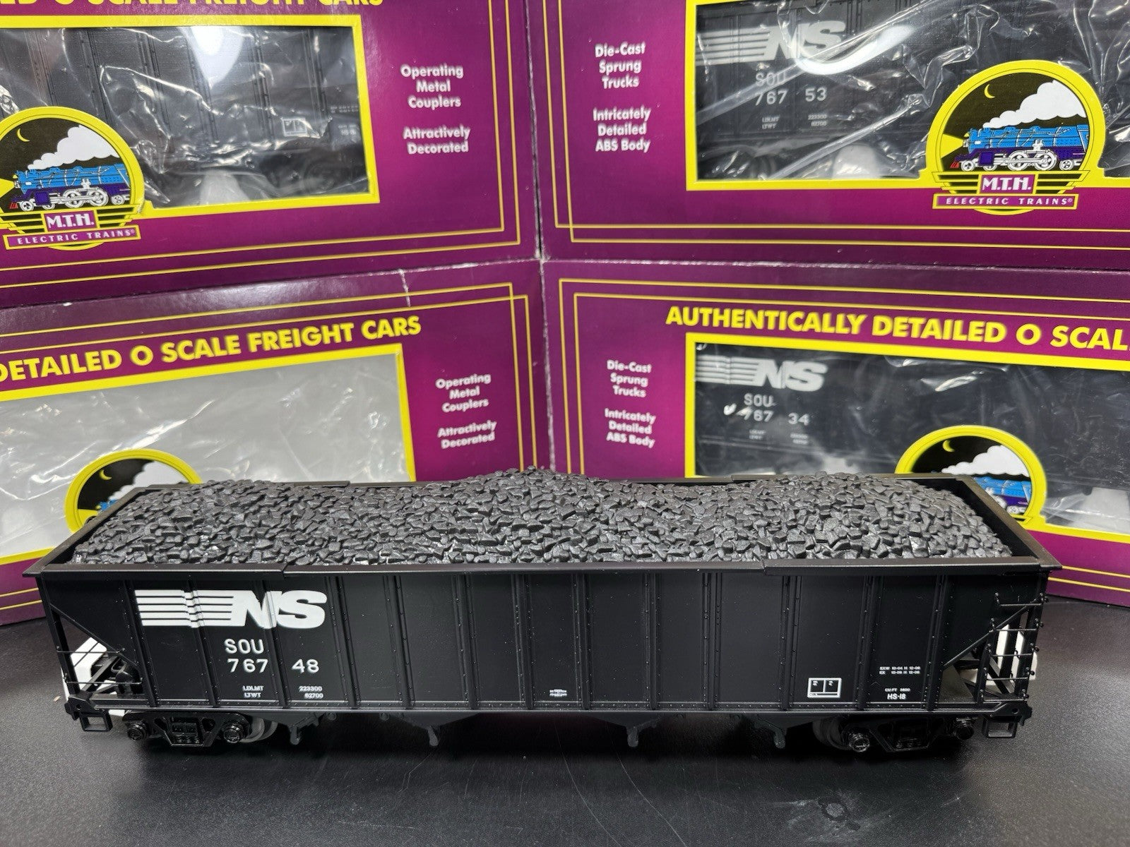 MTH 20-90580 Norfolk Southern NS 4-bay hopper 6-car set LNIB6