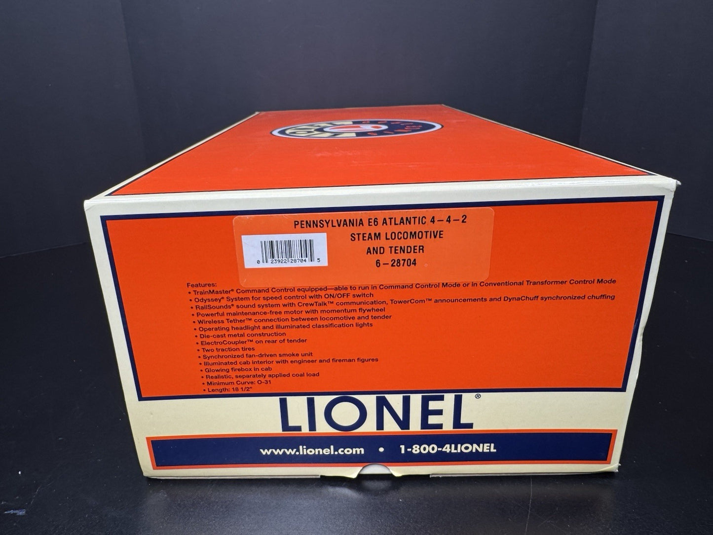 Lionel 6-28704 TMCC Pennsylvania PRR E-6 Atlantic steam engine #68 LNIB15