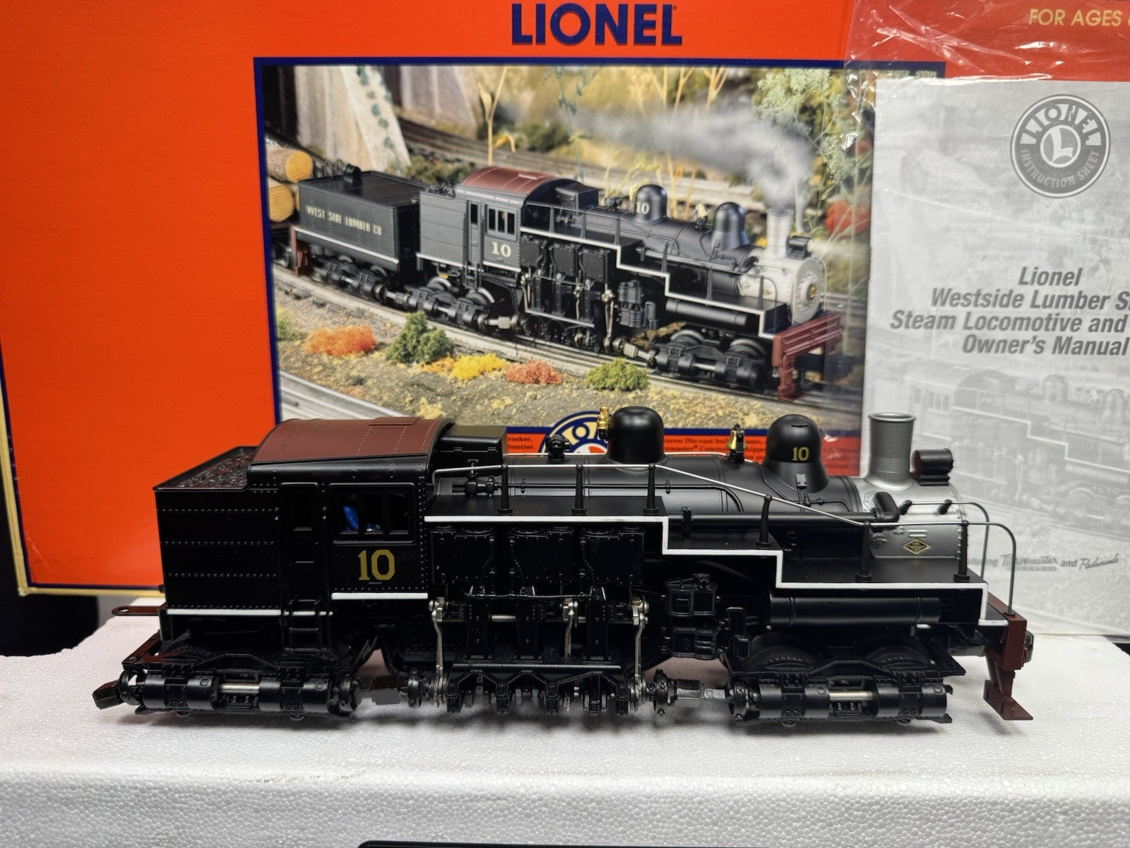 Lionel 6-28022 TMCC West Side Lumber three-truck Shay steam engine #10 LNIB2