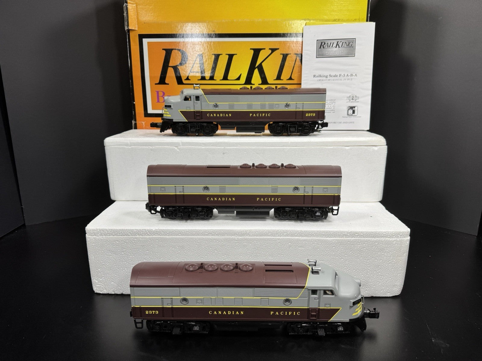 MTH RailKing 30-2628-1 Canadian Pacific F-3 diesel engine ABA set #2373 PS2 LNIB0