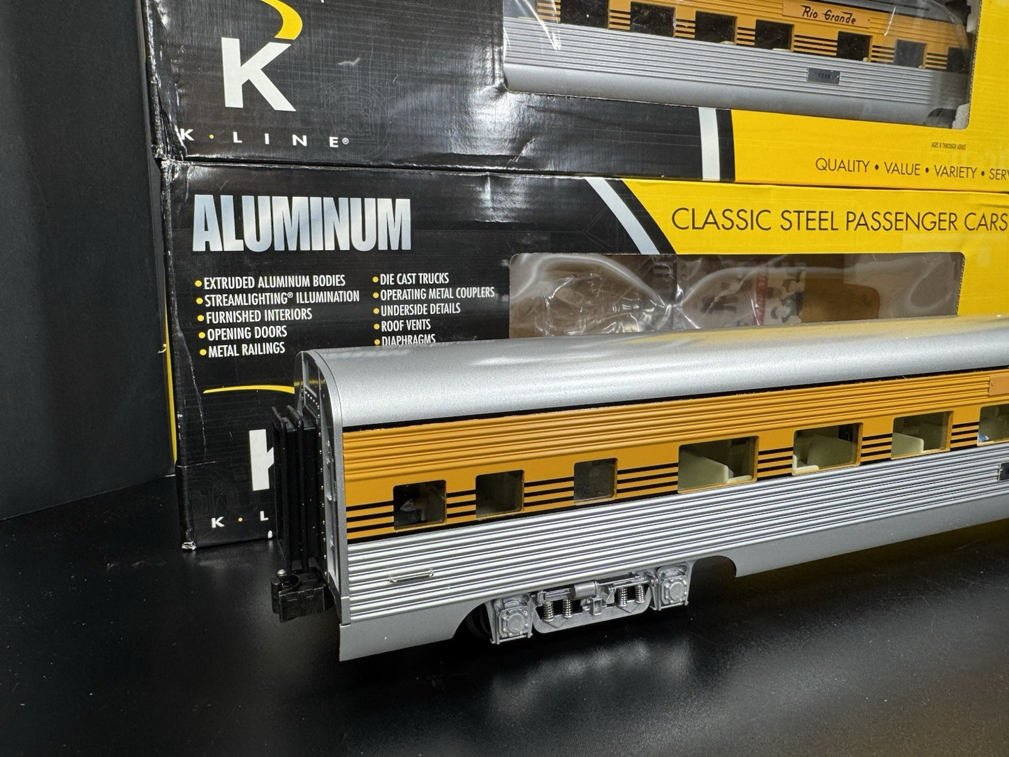 K-Line K-4621B Rio Grande Prospector 21" aluminum passenger 4-car set LNIB1