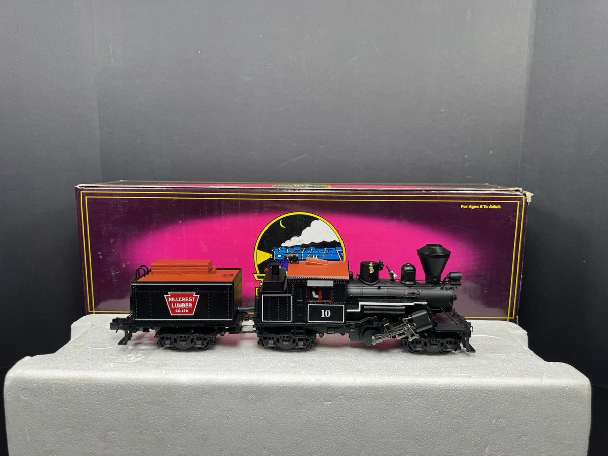 MTH 20-3039-1 Hillcrest Lumber Clmax logging steam engine #10 PS2 BCR LNIB5