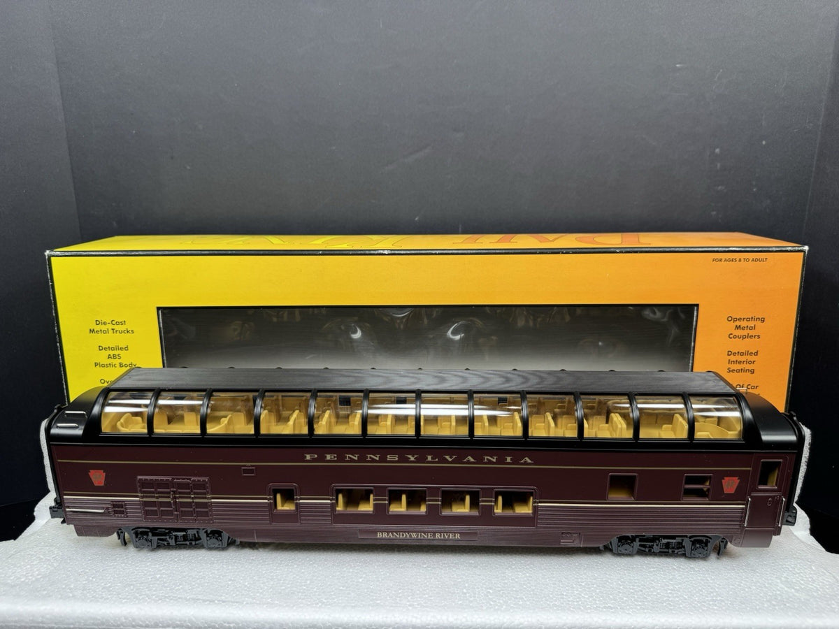 MTH RailKing 30-6788 Pennsylvania PRR 60' full-length vista dome car LNIB2