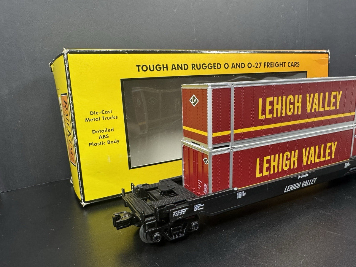 MTH RailKing 30-76284 Lehigh Valley intermodal husky stack car w containers LNIB4