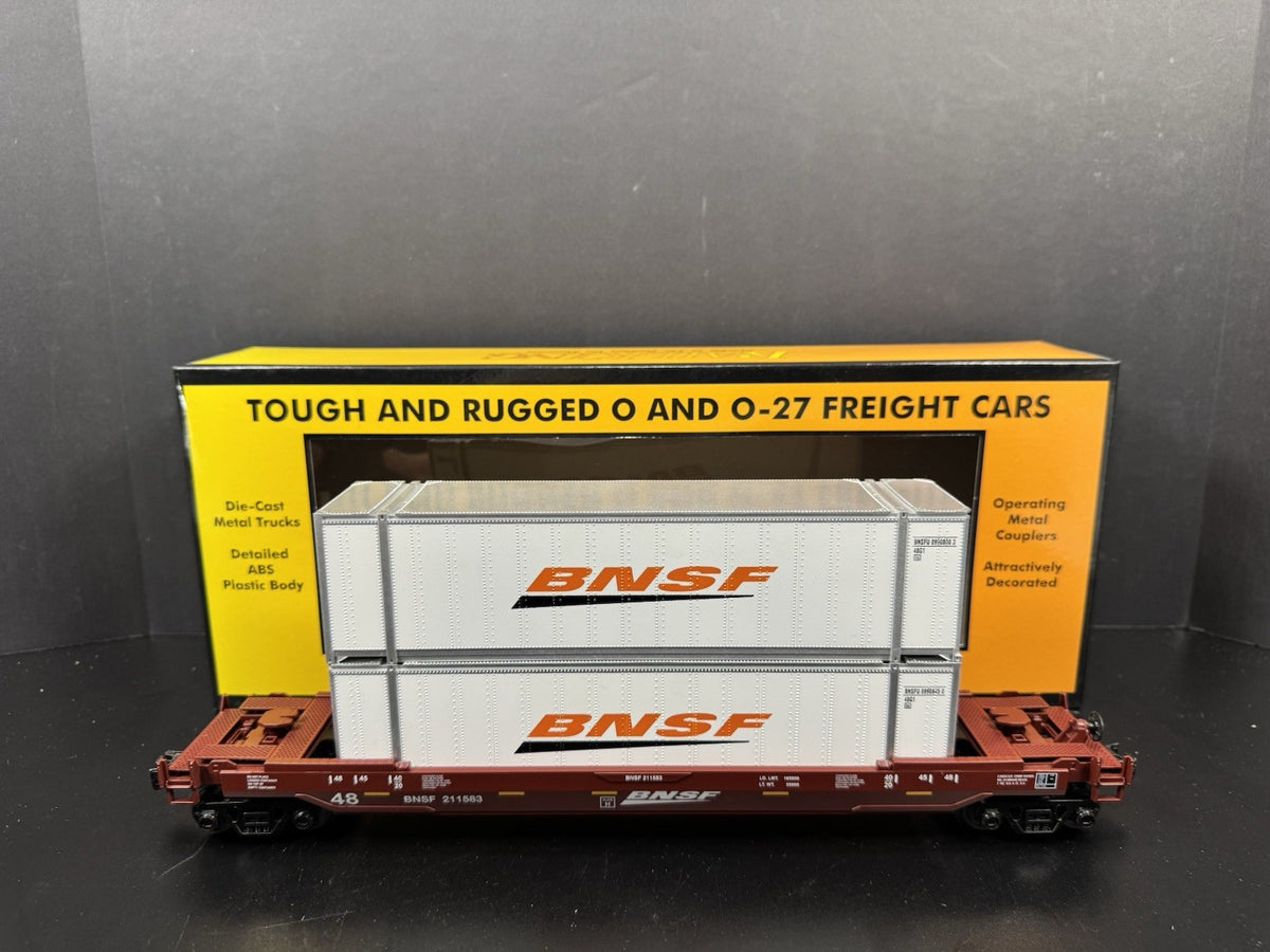 MTH RailKing 30-76904 BNSF intermodal husky stack car w containers LNIB0