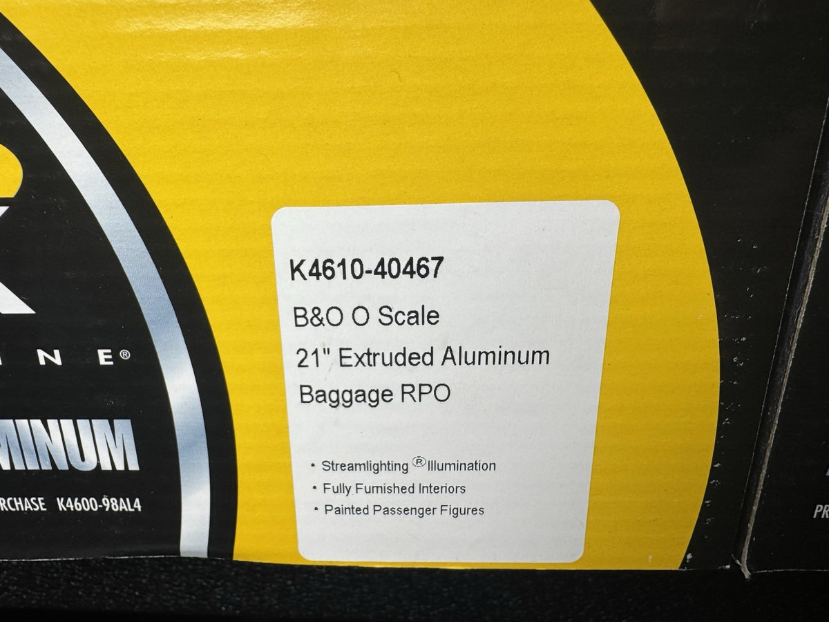 K-Line K-4610C B&O The Columbian 21" aluminum passenger 2-car set LNIB7