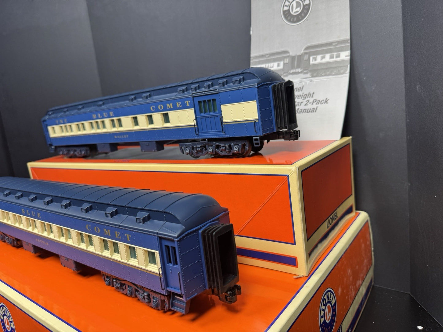 Lionel 6-39082 CNJ Blue Comet 18" heavyweight passenger car 2-pack EX4