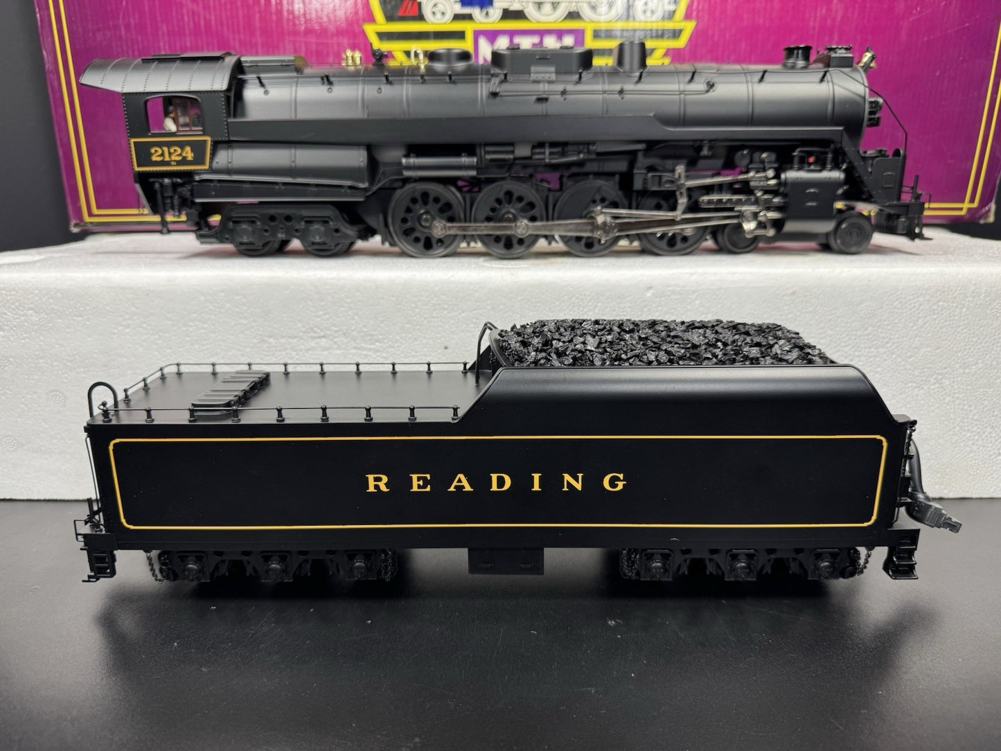 MTH 20-3130-1 Reading 4-8-4 T-1 steam engine #2124 PS2 BCR LNIB4