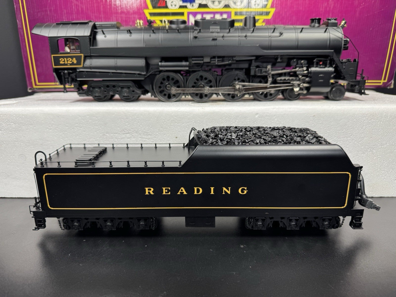 MTH 20-3130-1 Reading 4-8-4 T-1 steam engine #2124 PS2 BCR LNIB4