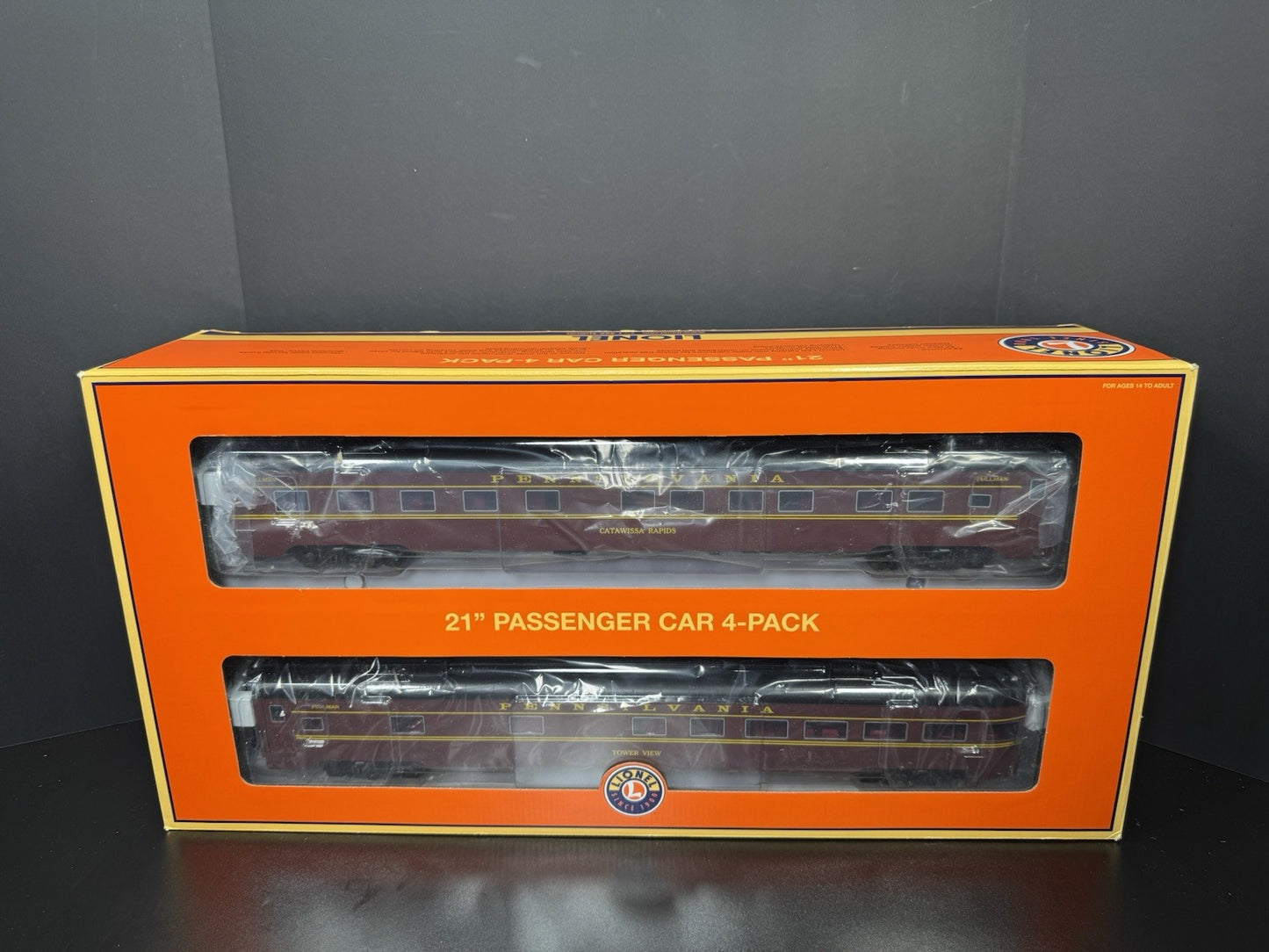 Lionel 6-83022 Pennsylvania PRR Broadway Limited 21" passenger 4-car set LNIB0