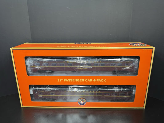 Lionel 6-83022 Pennsylvania PRR Broadway Limited 21" passenger 4-car set LNIB0