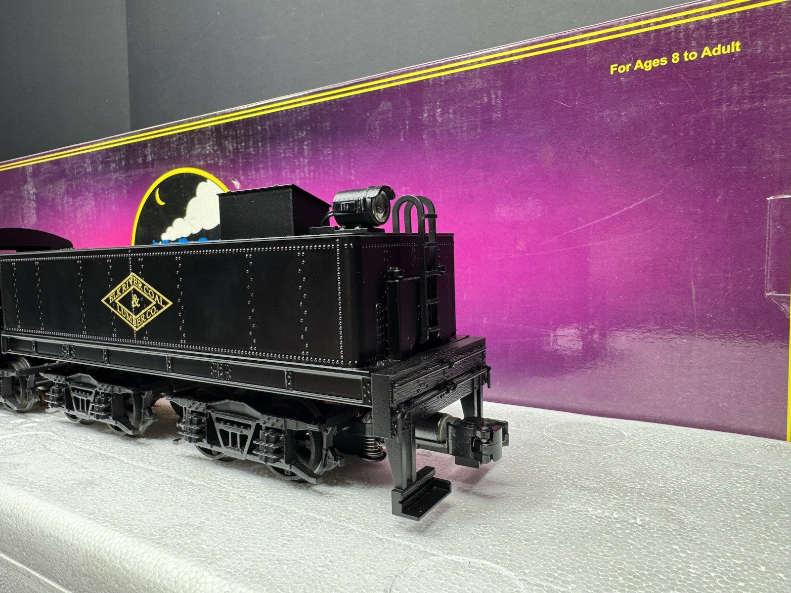 MTH 20-3106-1 Elk River Coal & Lumber 4-truck Shay steam engine #19 PS2 BCR LNIB9