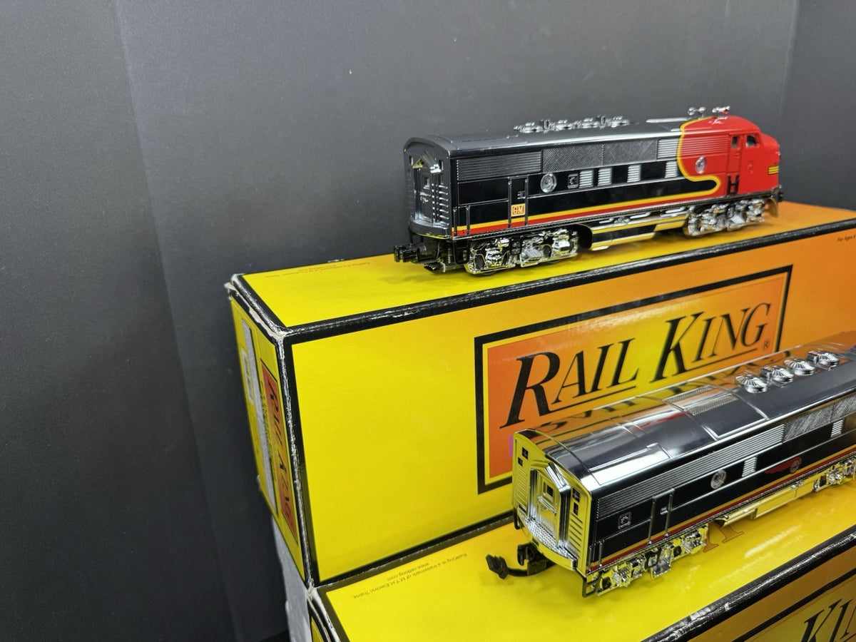MTH RailKing 30-4144-1E Santa Fe chrome F-3 diesel engine AB set PS2 BCR LNIB3