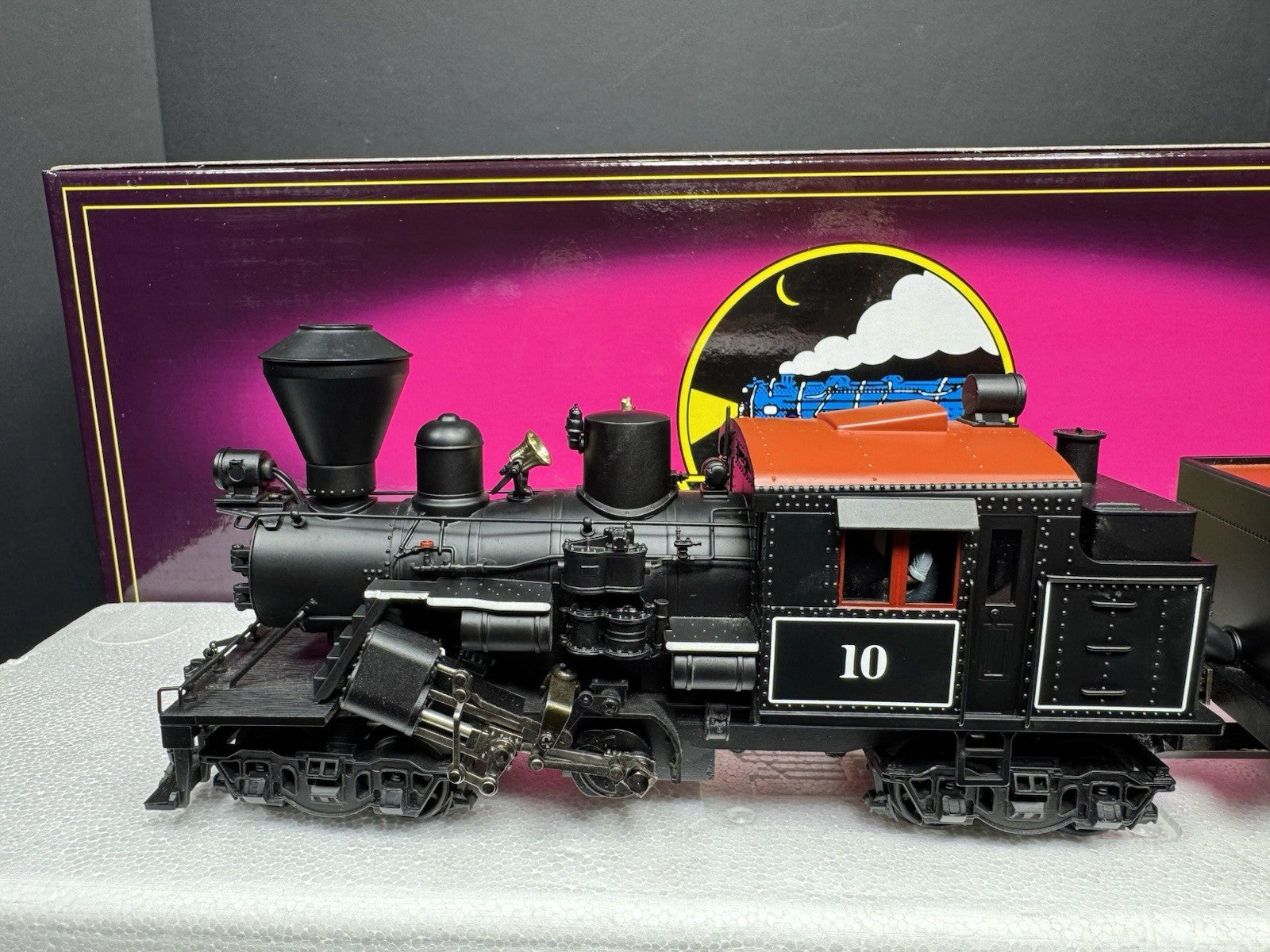 MTH 20-3039-1 HIllcrest Lumber Clmax logging steam engine #10 PS2 BCR LNIB2