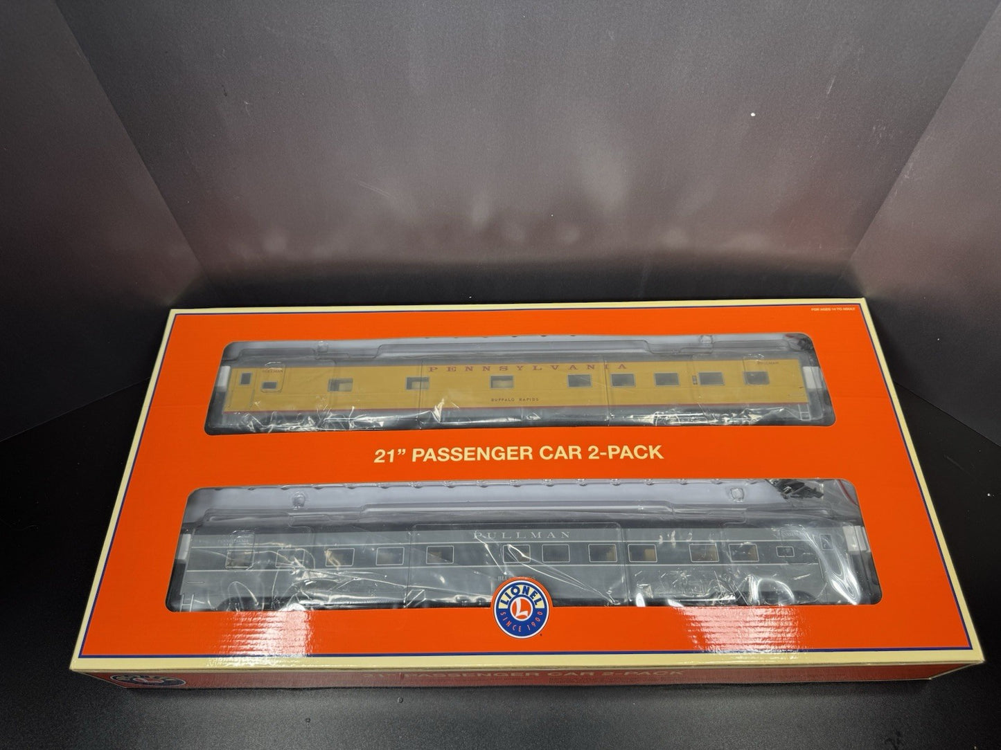 Lionel 2027500 Union Pacific UP Pennsylvania PRR 21" passenger car 2-pack LNIB13