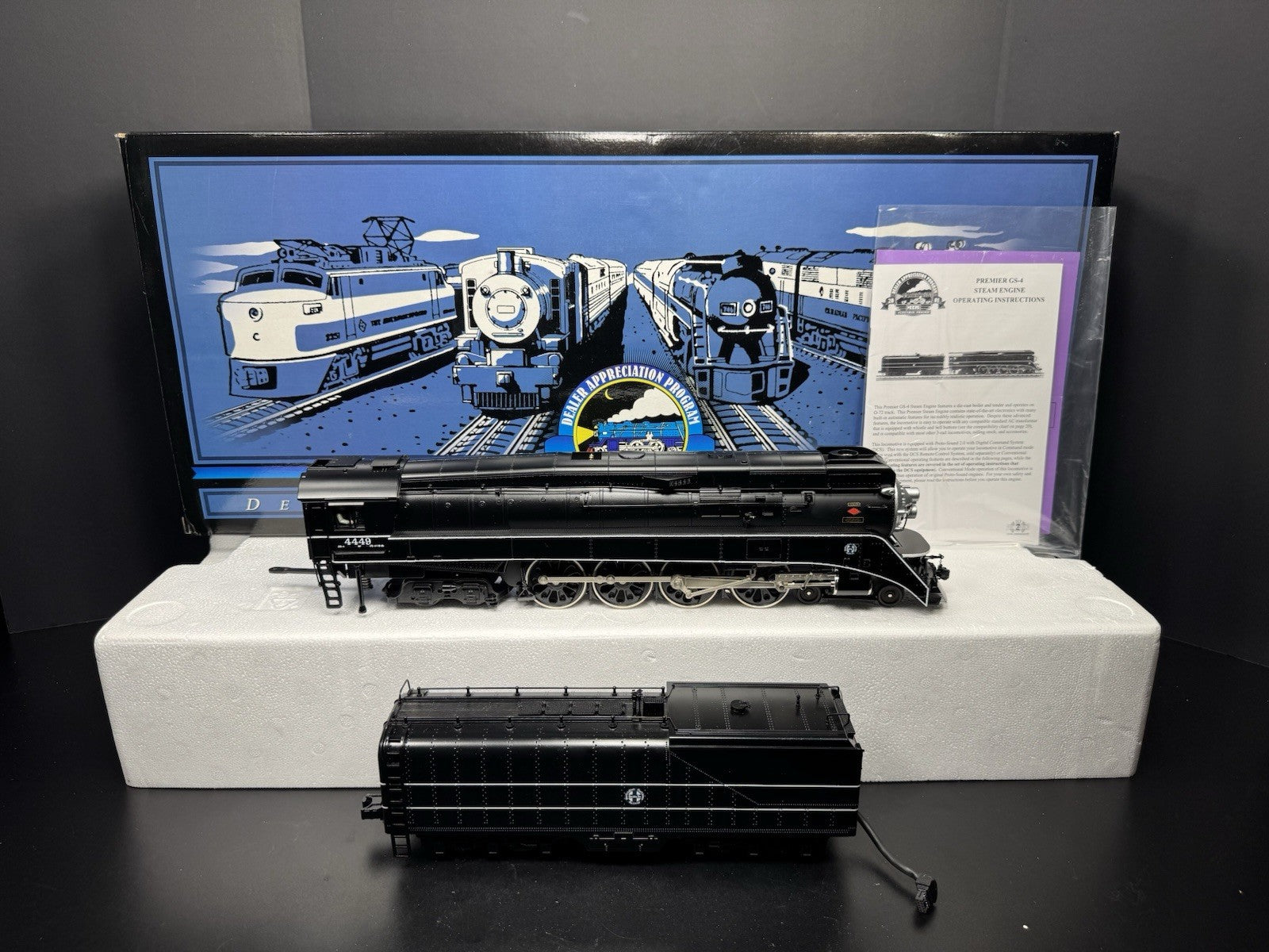 MTH 20-80003A BNSF 4-8-4 GS-4 steam engine #4449 PS2 BCR LNIB6