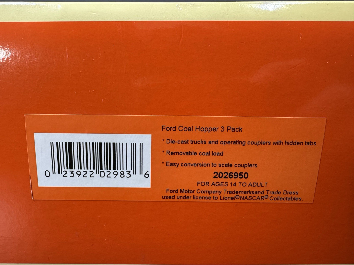 Lionel 2026950 Ford 2-bay hopper car with coal load 3-pack LNIB11
