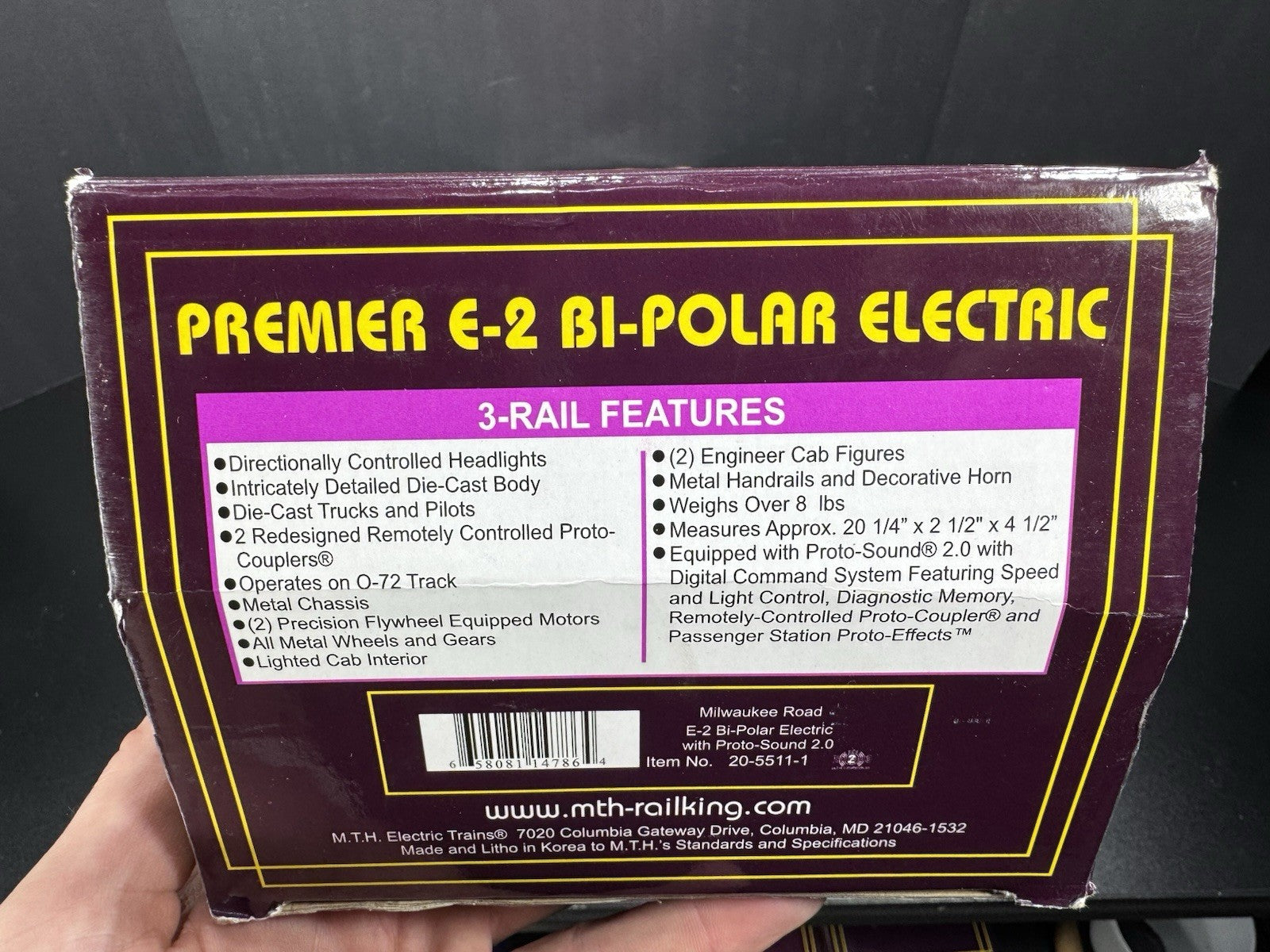 MTH 20-5511-1 Milwaukee Road E-2 Bi-Polar electric engine #E3 PS2 BCR EX17