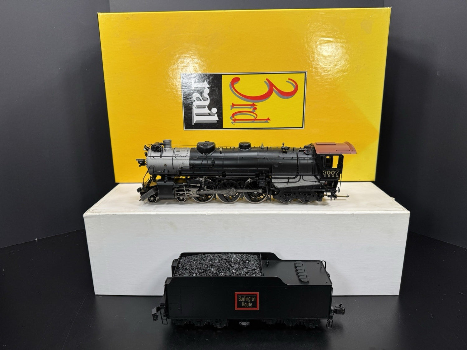 Sunset 3rd Rail brass TMCC CB&Q S-4 4-6-4 Hudson steam engine #3007 LNIB0