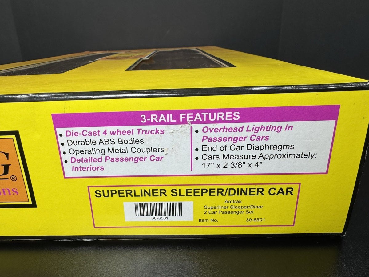 MTH RailKing 30-6501 Amtrak Superliner sleeper diner 2-pack #32023 #38041 LNIB9