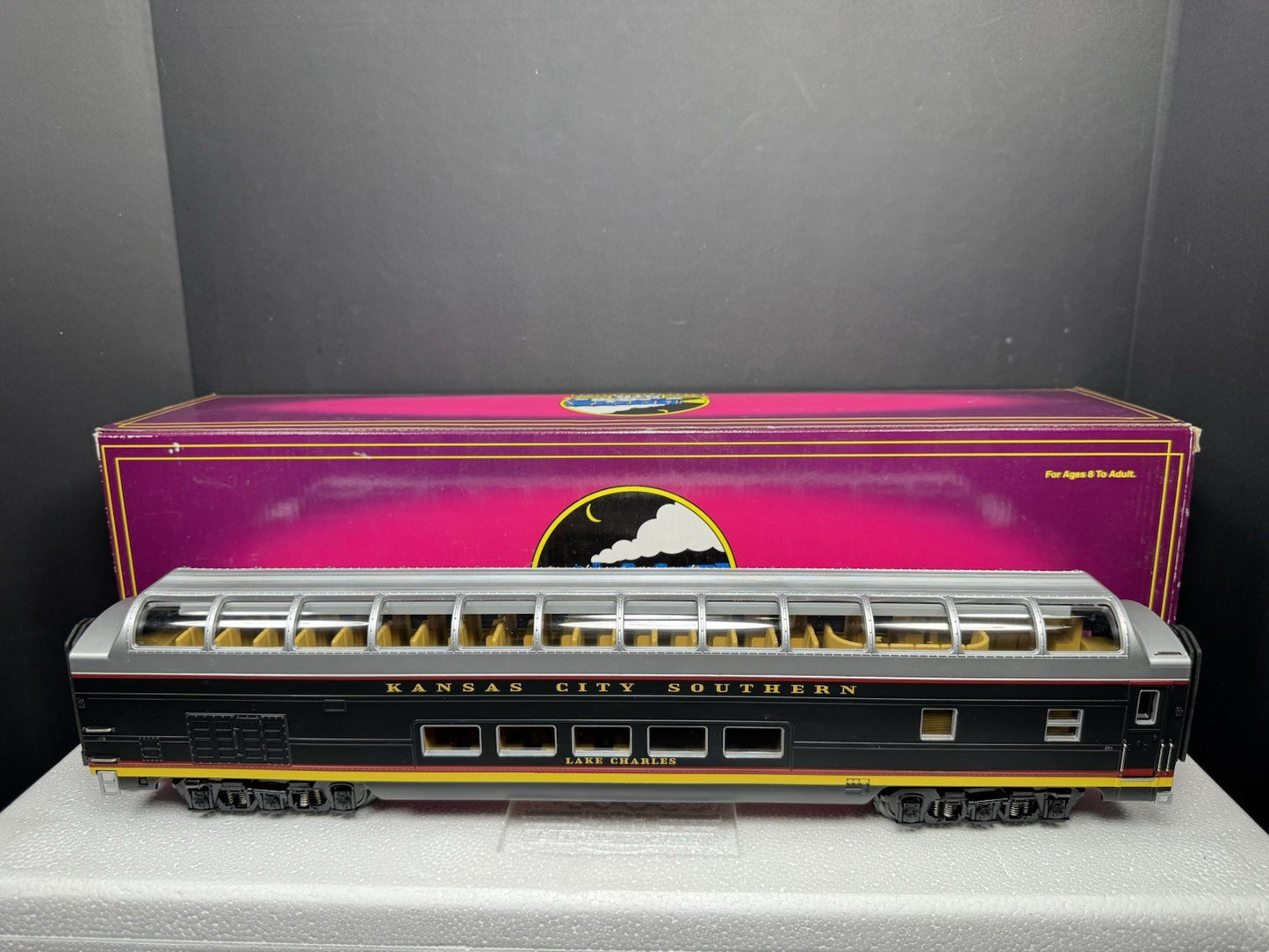 MTH 20-67039 Kansas City Southern KCS 70' full-length vista dome pass car LNIB6