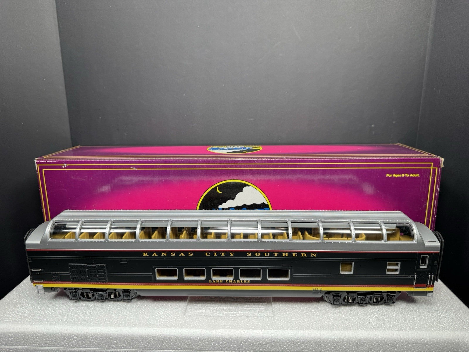 MTH 20-67039 Kansas City Southern KCS 70' full-length vista dome pass car LNIB6