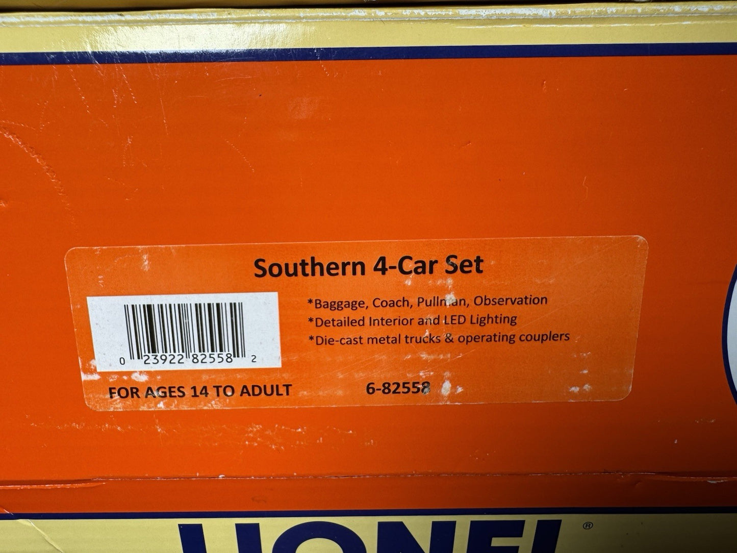 Lionel 6-82558 & 6-82563 & 6-82885 Southern 21" passenger 7-car set LNIB2