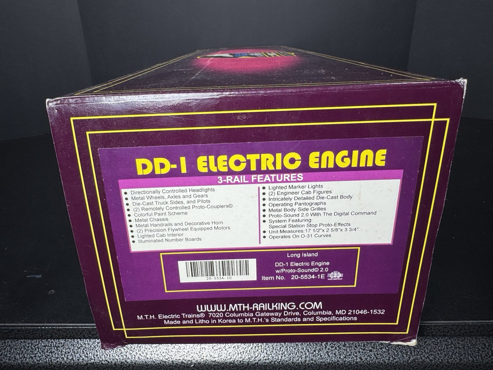 MTH 20-5534-1E Long Island DD-1 electric engine #344A #344B PS2 BCR EX18
