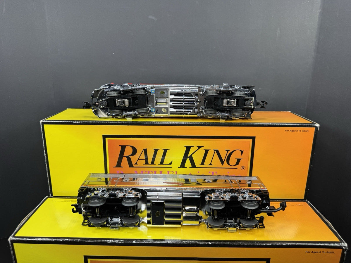 MTH RailKing 30-4144-1E Santa Fe chrome F-3 diesel engine AB set PS2 BCR LNIB8