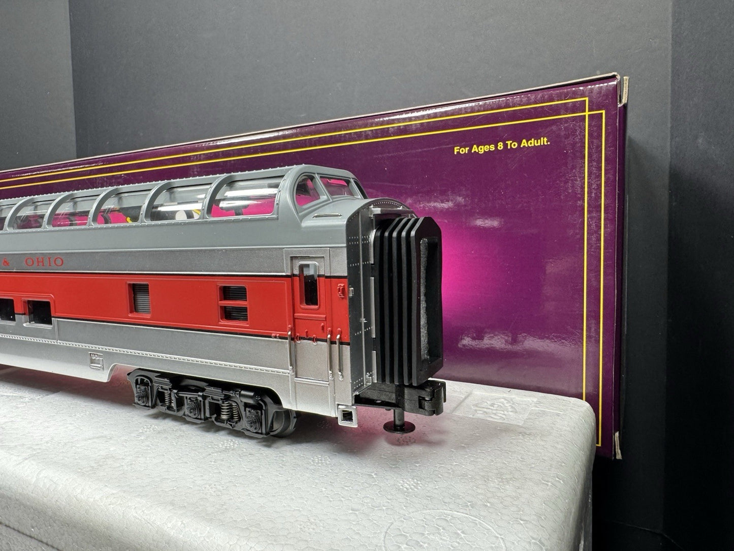 MTH 20-6784 Gulf Mobile & Ohio GM&O 70' full-length vista dome pass car LNIB3