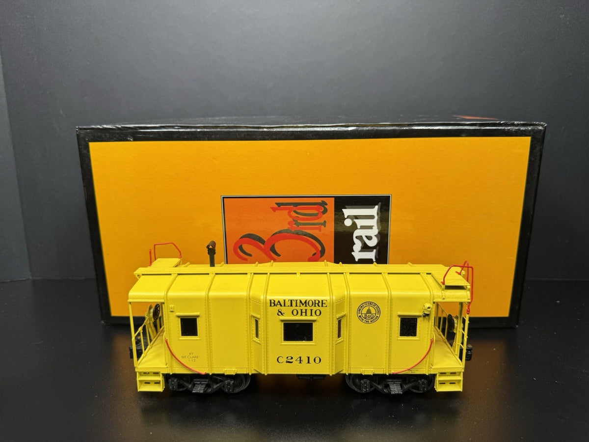 Sunset 3rd Rail brass 3-rail B&O yellow wagon top caboose #2410 LNIB4