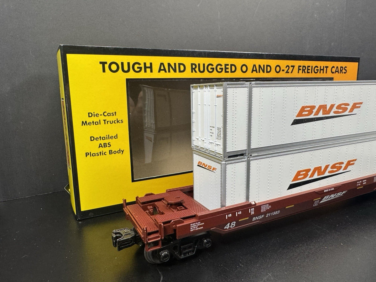 MTH RailKing 30-76904 BNSF intermodal husky stack car w containers LNIB1