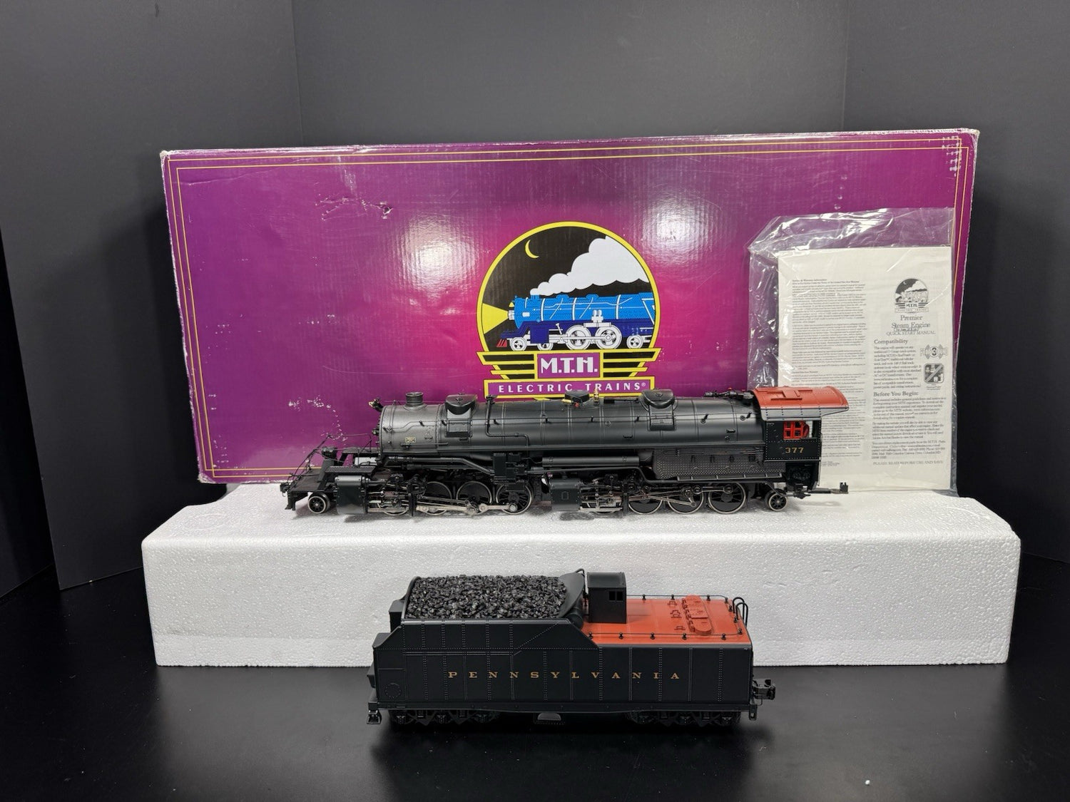 MTH 20-3516-1E Pennsylvania PRR 2-8-8-2 Y-3 steam engine #377 PS3 EX0
