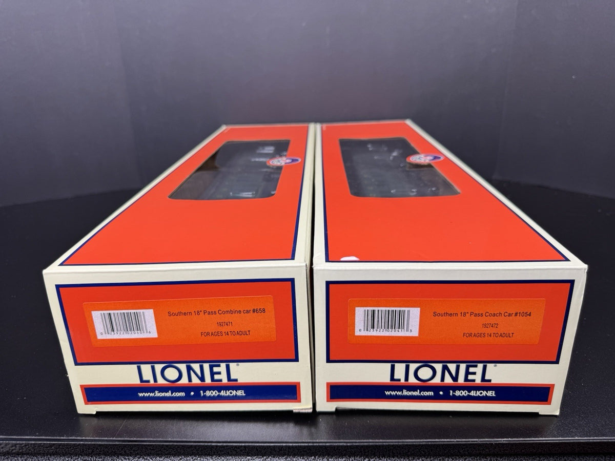Lionel 1927470 Southern 18" heavyweight combine coach passenger car 2-pack EX10