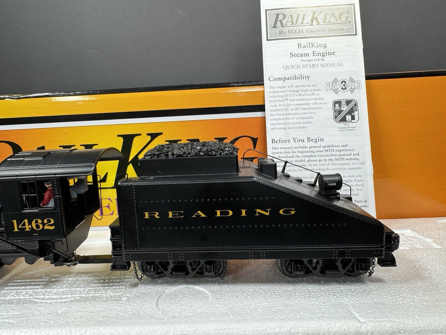 MTH RailKing 30-1846-1 Reading 0-6-0 steam switcher engine #1462 PS3 LNIB3