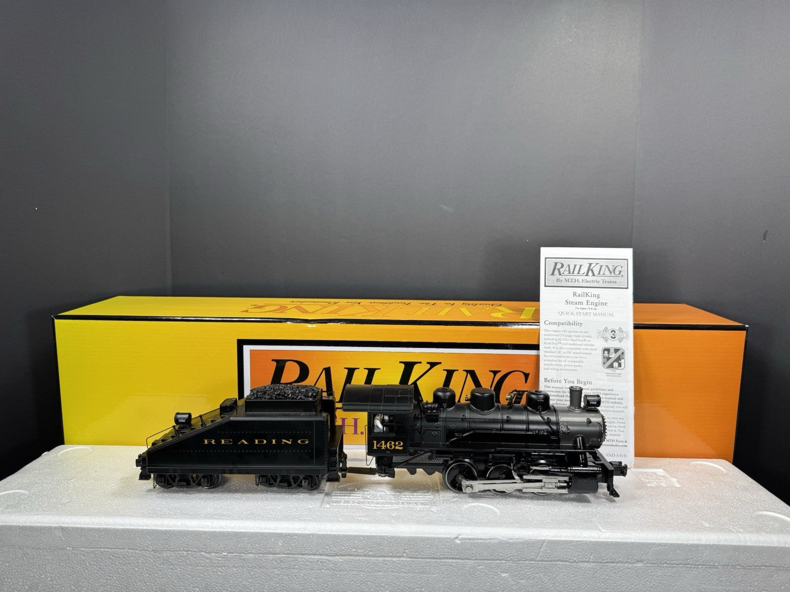 MTH RailKing 30-1846-1 Reading 0-6-0 steam switcher engine #1462 PS3 LNIB5