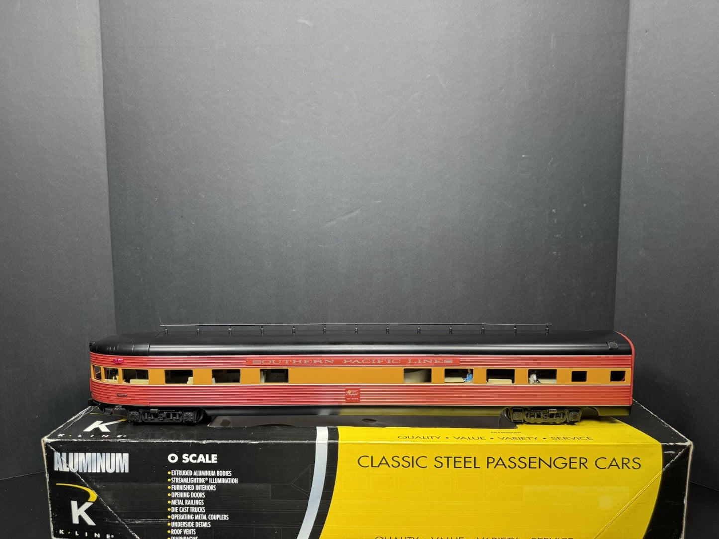K-Line K4688-42952 Southern Pacific SP 21" aluminum observation car #2952 LNIB5