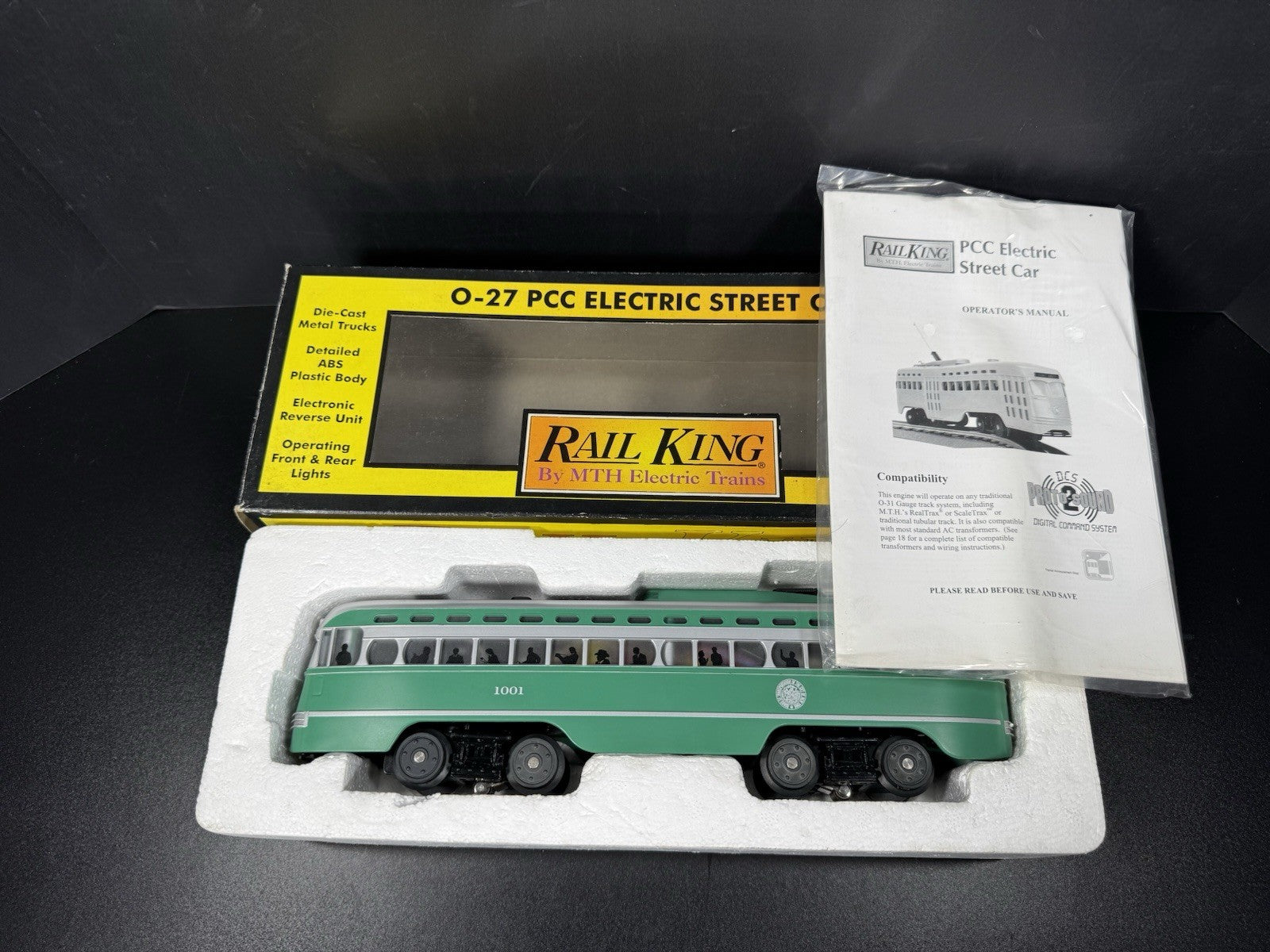 MTH RailKing 30-2544-1 Brooklyn PCC electric street car #1001 PS2 BCR EX11