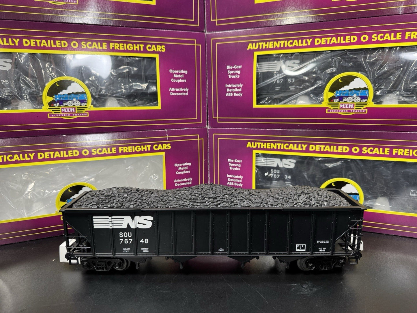 MTH 20-90580 Norfolk Southern NS 4-bay hopper 6-car set LNIB4
