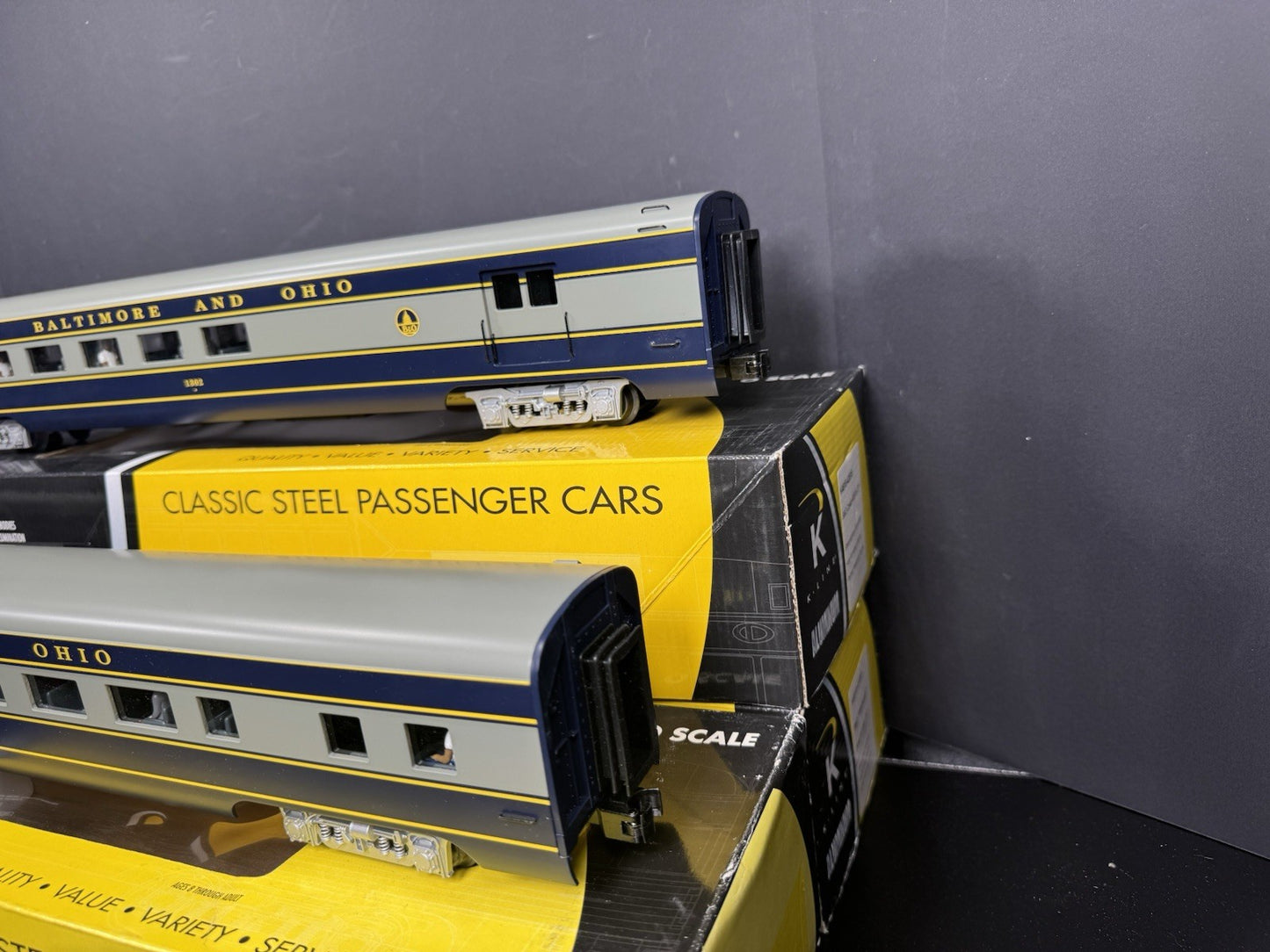 K-Line B&O The Columbian 21" aluminum passenger 2-car add-on set LNIB4