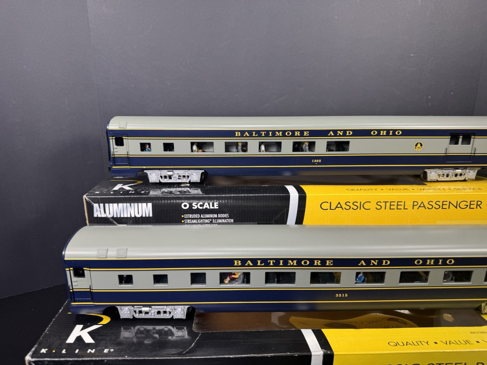 K-Line B&O The Columbian 21" aluminum passenger 2-car add-on set LNIB2
