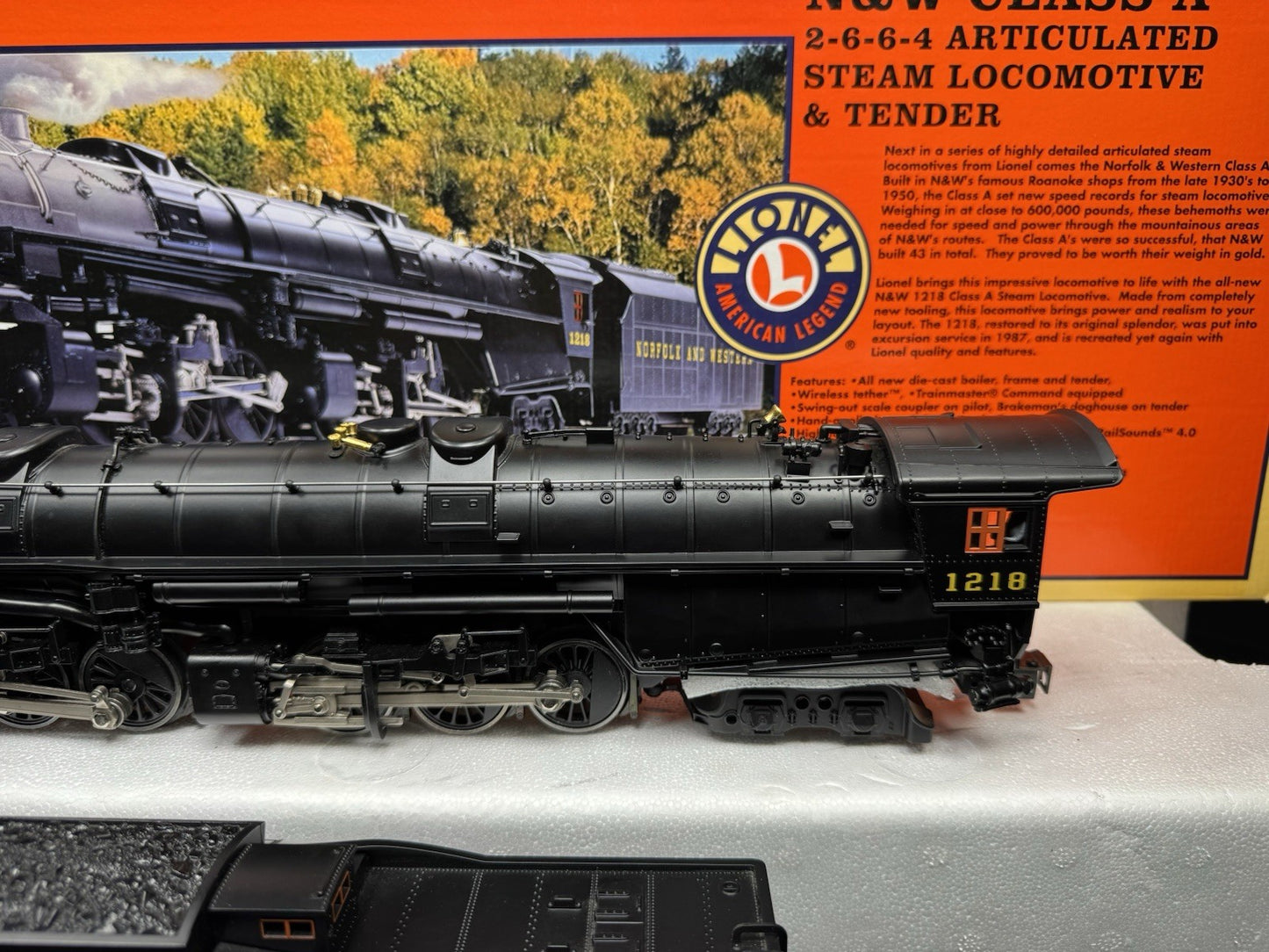 Lionel 6-28052 TMCC Norfolk & Western Class A 2-6-6-4 steam engine #1218 EX9
