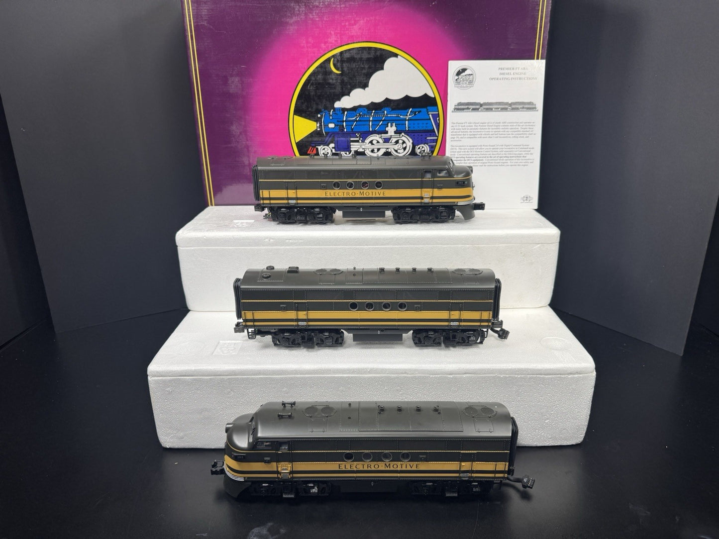 MTH 20-2277-1 Electro Motive Division FT diesel engine ABA set #103 PS2 BCR LNIB4