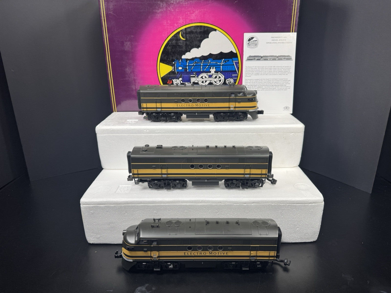 MTH 20-2277-1 Electro Motive Division FT diesel engine ABA set #103 PS2 BCR LNIB4