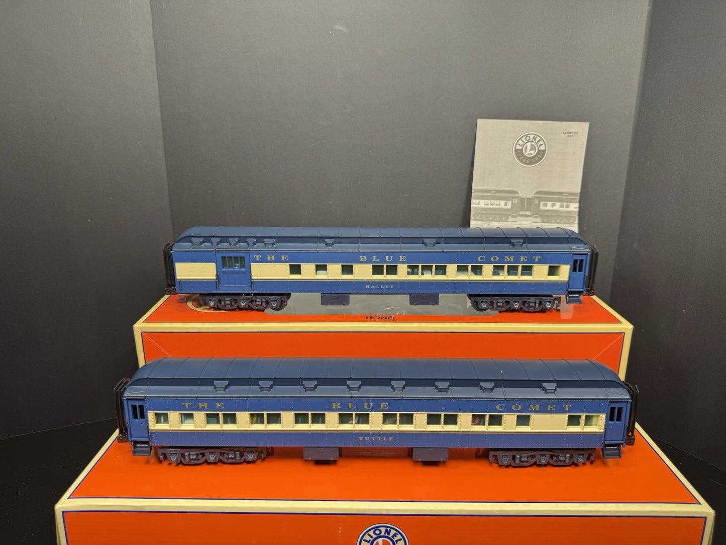 Lionel 6-39082 CNJ Blue Comet 18" heavyweight passenger car 2-pack EX5